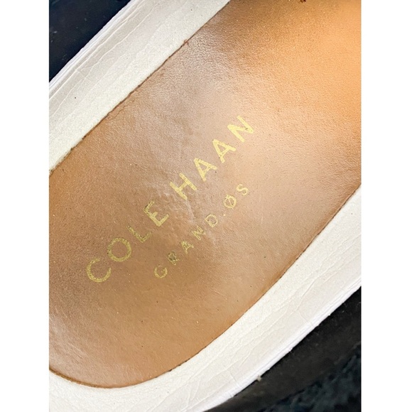 Cole Haan Men's Original Grand OG Knit Wingtip Oxford Shoes, Black Ivory - 9.5 - Picture 10 of 11